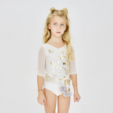 Cosmic Leo Burnout Tee in Gold Leopard Foil