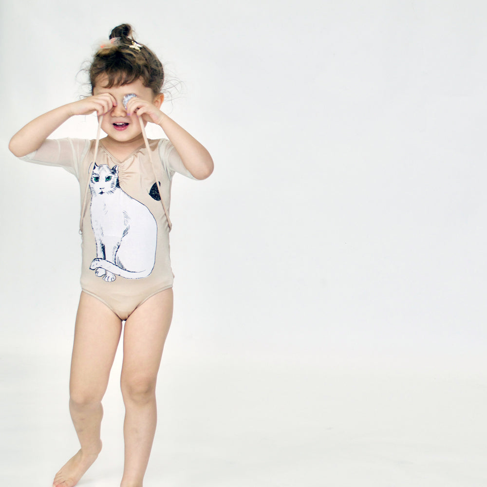 23 LEOTARD - CHAT BLANC  - BEiGE