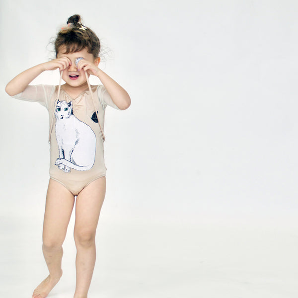 23 LEOTARD - CHAT BLANC  - BEiGE
