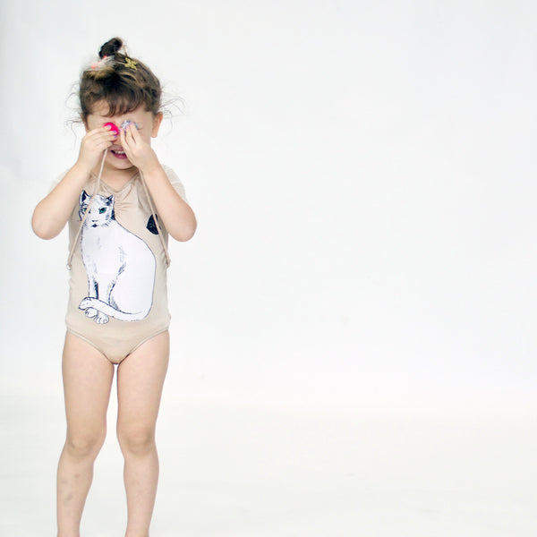 23 LEOTARD - CHAT BLANC  - BEiGE