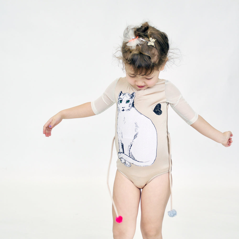 23 LEOTARD - CHAT BLANC  - BEiGE