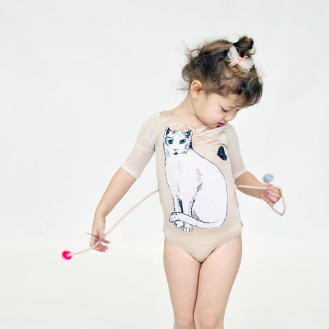 23 LEOTARD - CHAT BLANC  - BEiGE