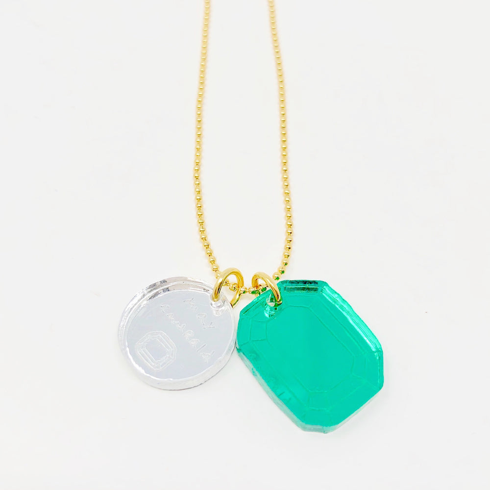 Birthstone Necklace with Charm in Small size