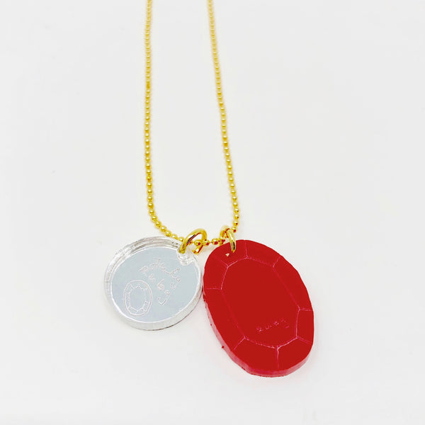 Birthstone Necklace with Charm in Small size