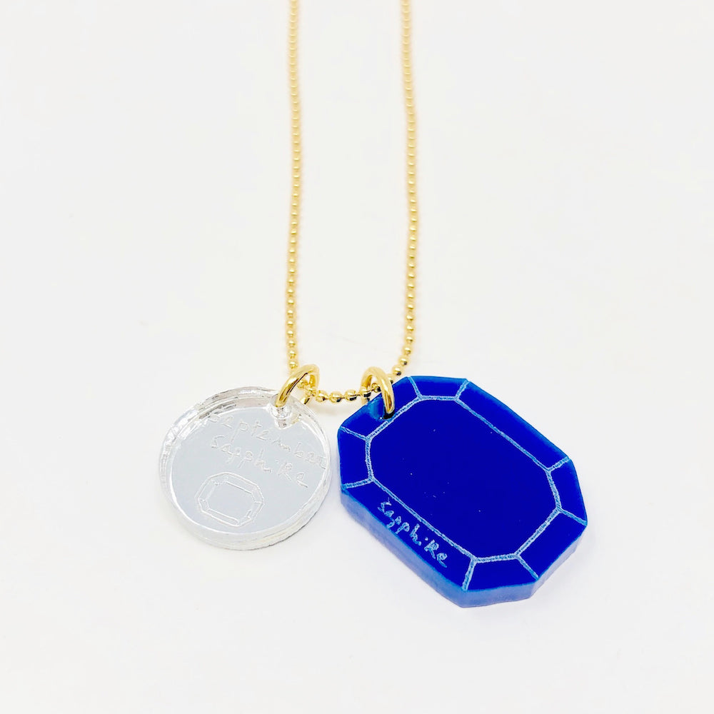 Birthstone Necklace with Charm in Small size