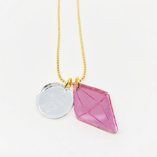 Birthstone Necklace with Charm in Small size