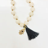 Hamsa Wooden Beads Necklace