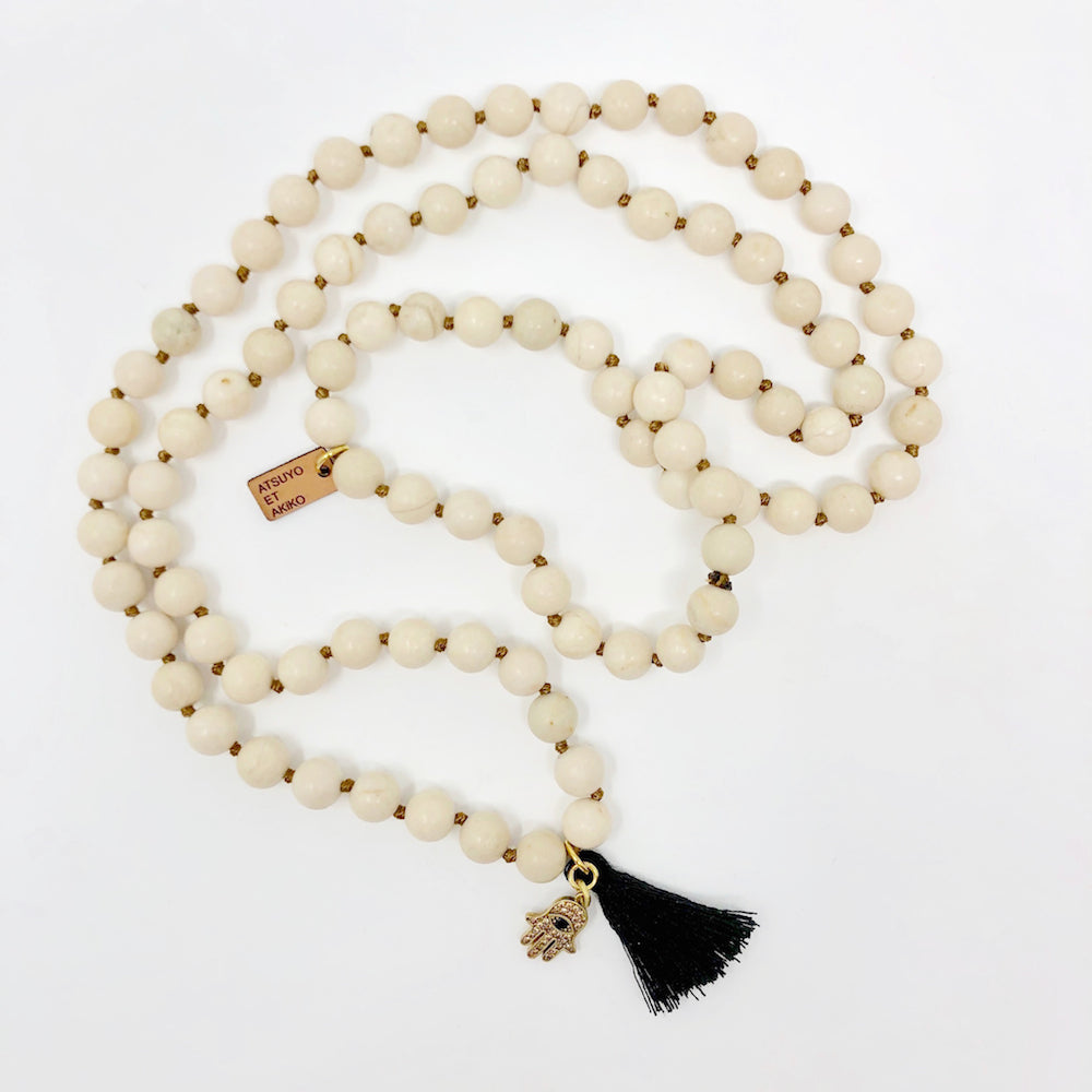 Hamsa Wooden Beads Necklace
