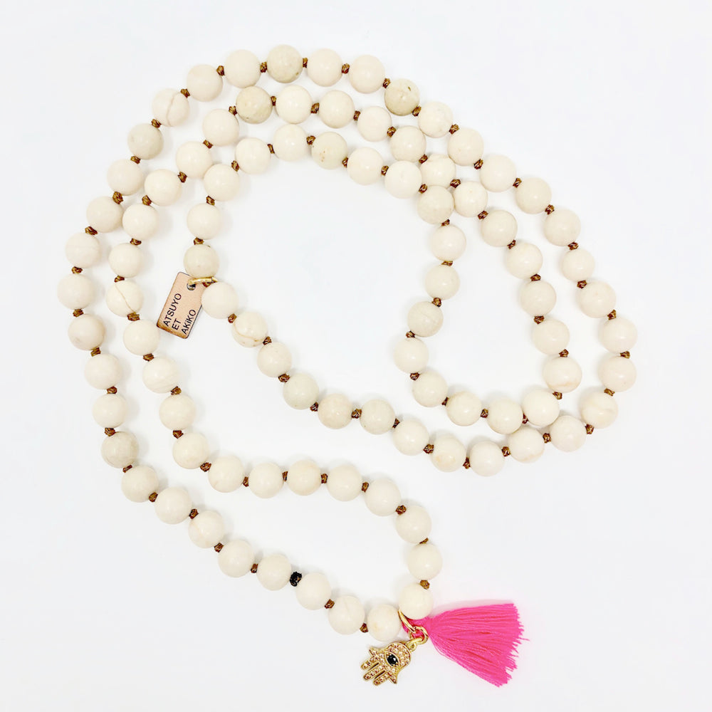 Hamsa Wooden Beads Necklace