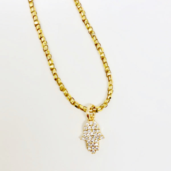 Hamsa Metallic Necklace