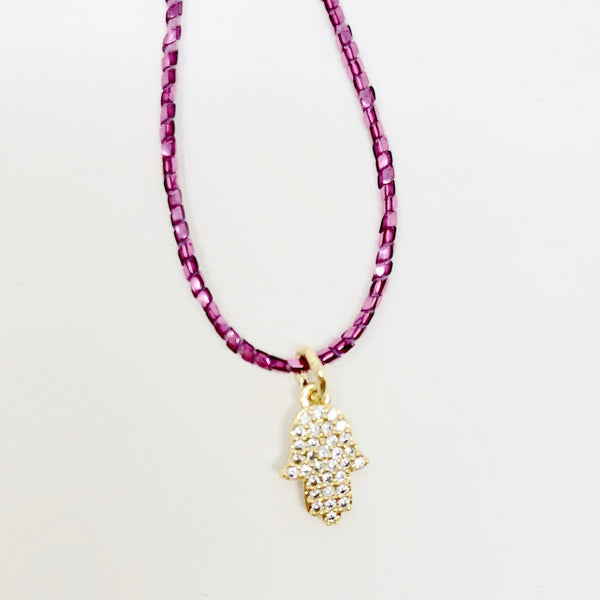 Hamsa Metallic Necklace
