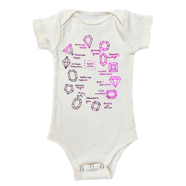 Birthstone Organic Onesie in Natural