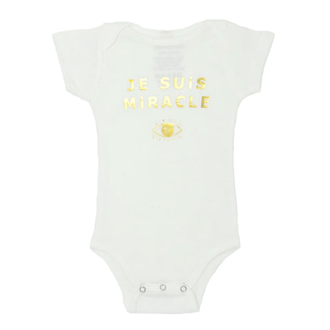 Je Suis Miracle Onesie in White