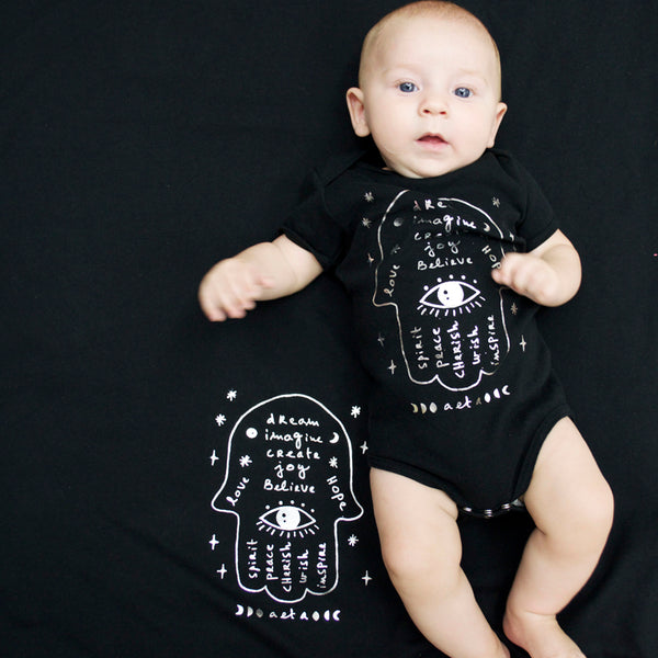 Hamsa Onesie in Black