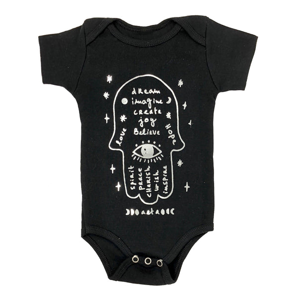 Hamsa Onesie & Blanket in Black