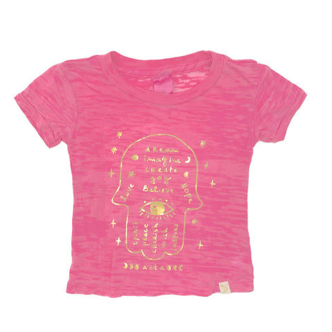 Hamsa Burnout Tee in gold foil