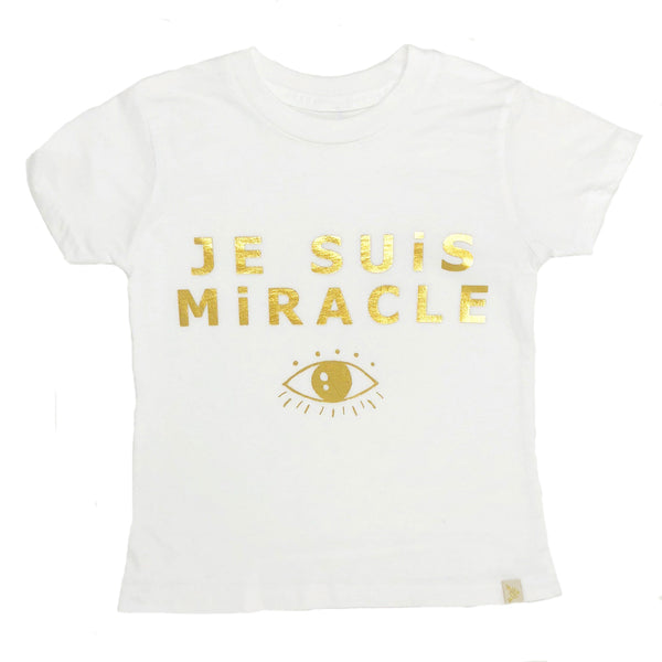 Crew Tee - Je Suis Miracle in Gold Foil