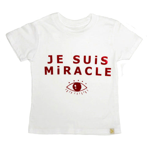 Crew Tee - Je Suis Miracle in Red Foil