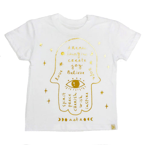 Crew Tee - Hamsa in Gold Foil