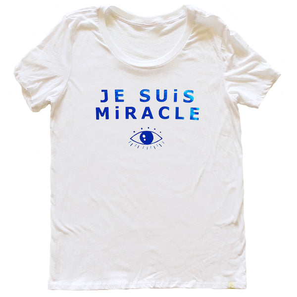 Crew Tee Women - Je Suis Miracle in Blue Foil