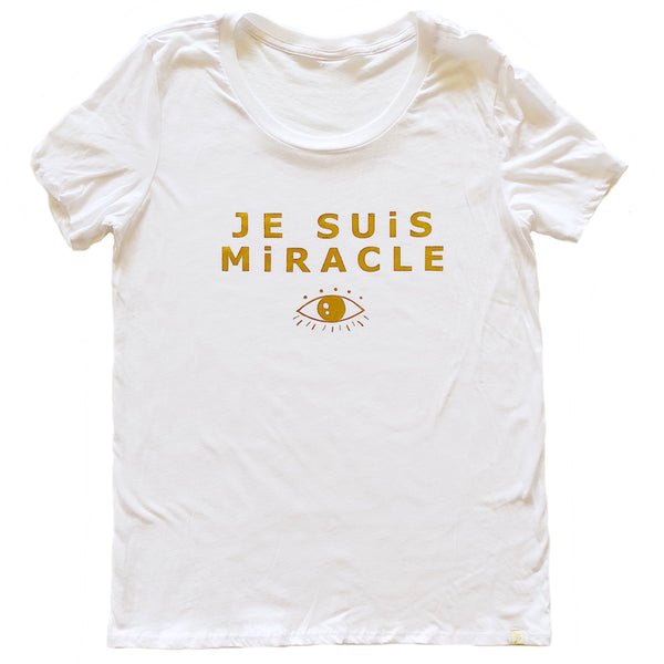 Crew Tee Women - Je Suis Miracle in Gold Foil