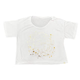 Women's Open Neck Tee - Milky Way in Gold Foil