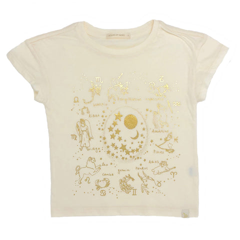 Lara Short Sleeve Tee - Zodiac in Cream