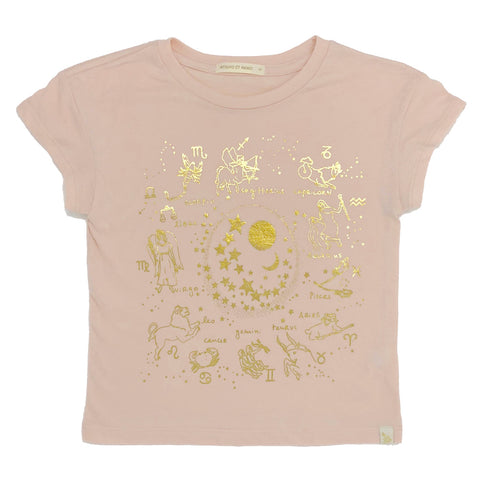 Lara Short Sleeve Tee - Zodiac in Peach