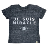 Tri Blend Tee - Je Suis Miracle in Silevr Foil