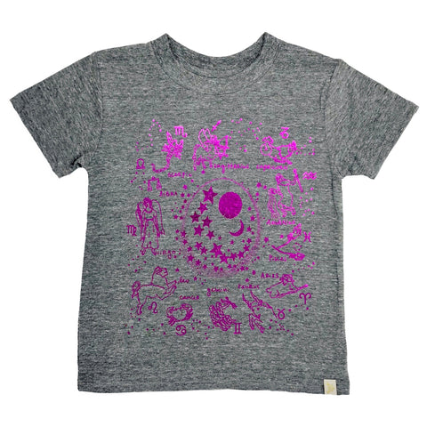 Tri Blend Tee - Zodiac in Pink Foil