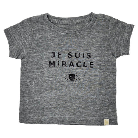 Tri Blend Tee - Je Suis Miracle in black Foil