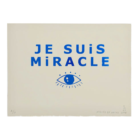Je Suis Miracle Wall Art in Blue Foil