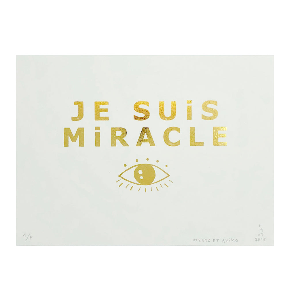 Je Suis Miracle Wall Art in Gold Foil