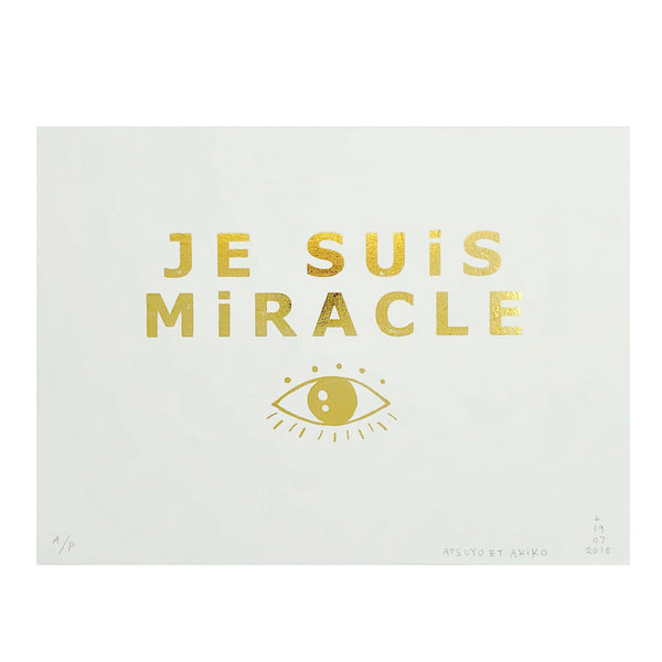 Je Suis Miracle Wall Art in Gold Foil