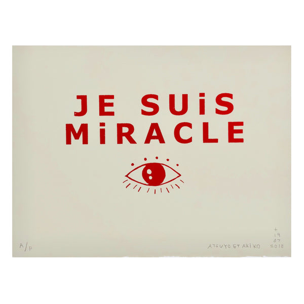 Je Suis Miracle Wall Art in Red Foil