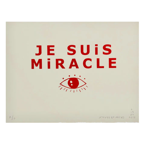 Je Suis Miracle Wall Art in Red Foil