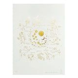 Zodiac Wall Art in Gold Foil