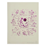 Zodiac Wall Art in Pink Foil