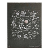 Zodiac Wall Art in Silver Foil