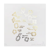 Birthstone Wall Art in Gold Foil