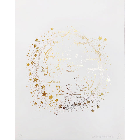 Birthstone Wall Art in Gold Foil