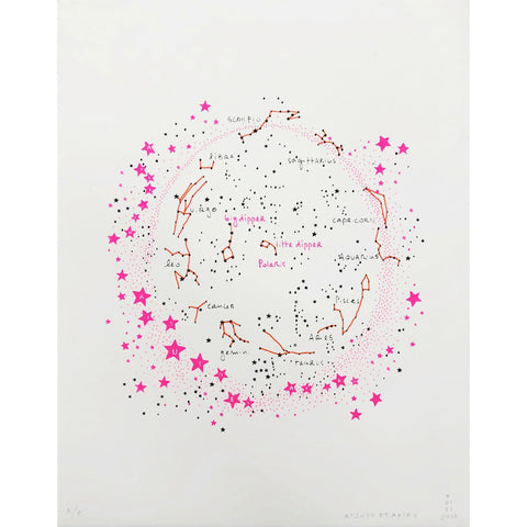Milky Way Wall Art in Pink/Orange