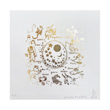 Zodiac Wall Art in Gold Foil