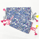 Cotton Double Layered Face Mask - Floral in Blue