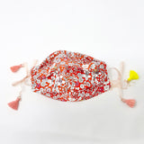 Cotton Double Layered Face Mask - Floral in Red