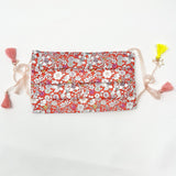 Cotton Double Layered Face Mask - Floral in Red