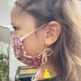 Cotton Double Layered Face Mask - Floral in Red