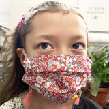 Cotton Double Layered Face Mask - Floral in Red