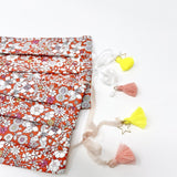 Cotton Double Layered Face Mask - Floral in Red