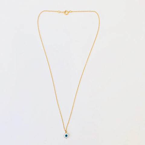 Gold Filled Necklace - Enamel Eye